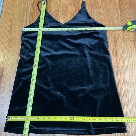 90s Y2K Whimsigoth sleeveless spaghetti strap v-neck velvet velour mini dress - Picture 11 of 12